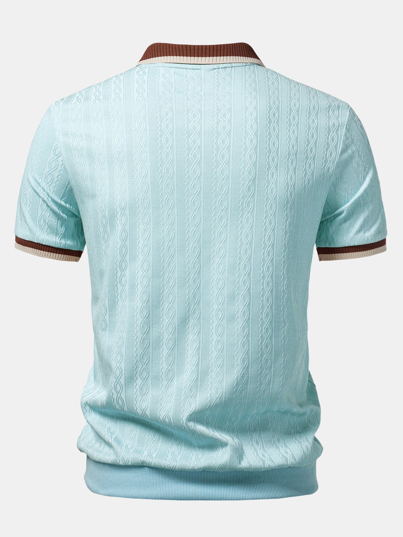 Men's Textured Knit Quarter Zip Polo