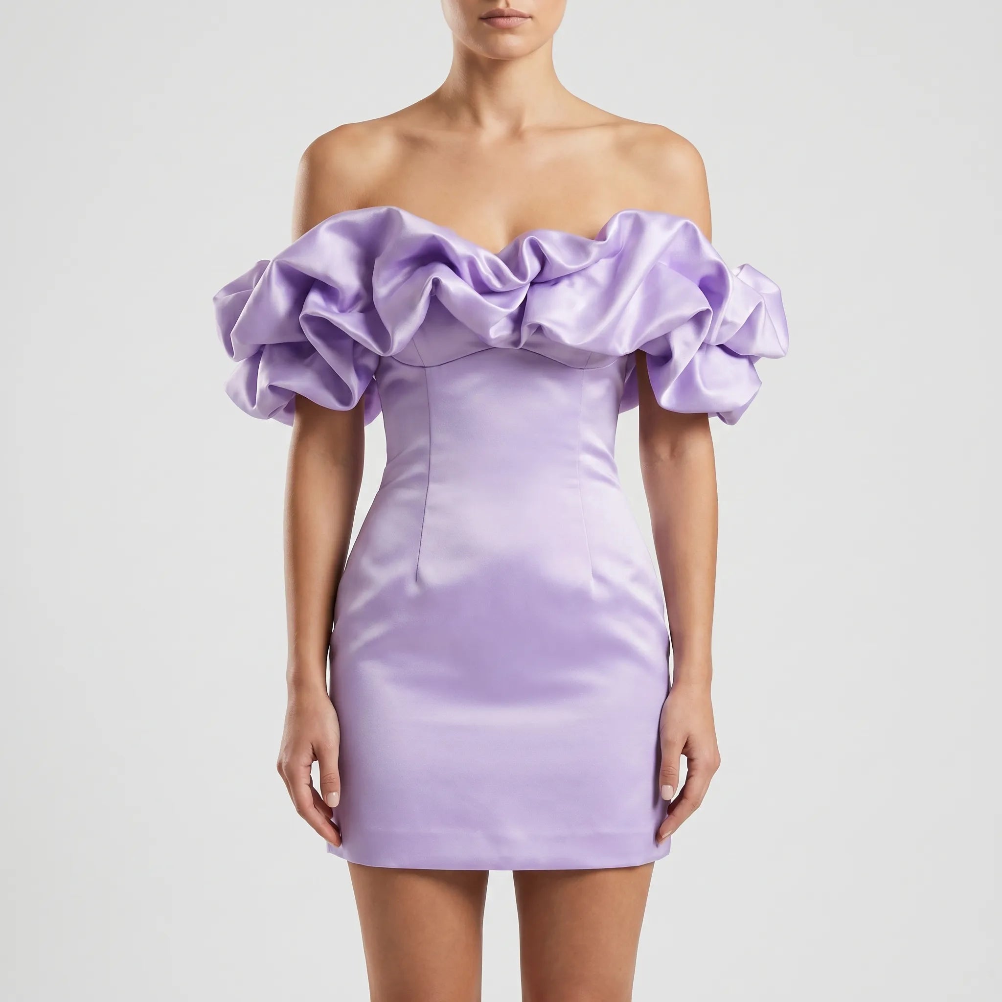 Off-Shoulder Ruffle Mini Dress