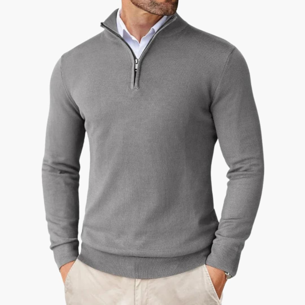 Men's Smooth Knit Quarter-Zip Pullover Top