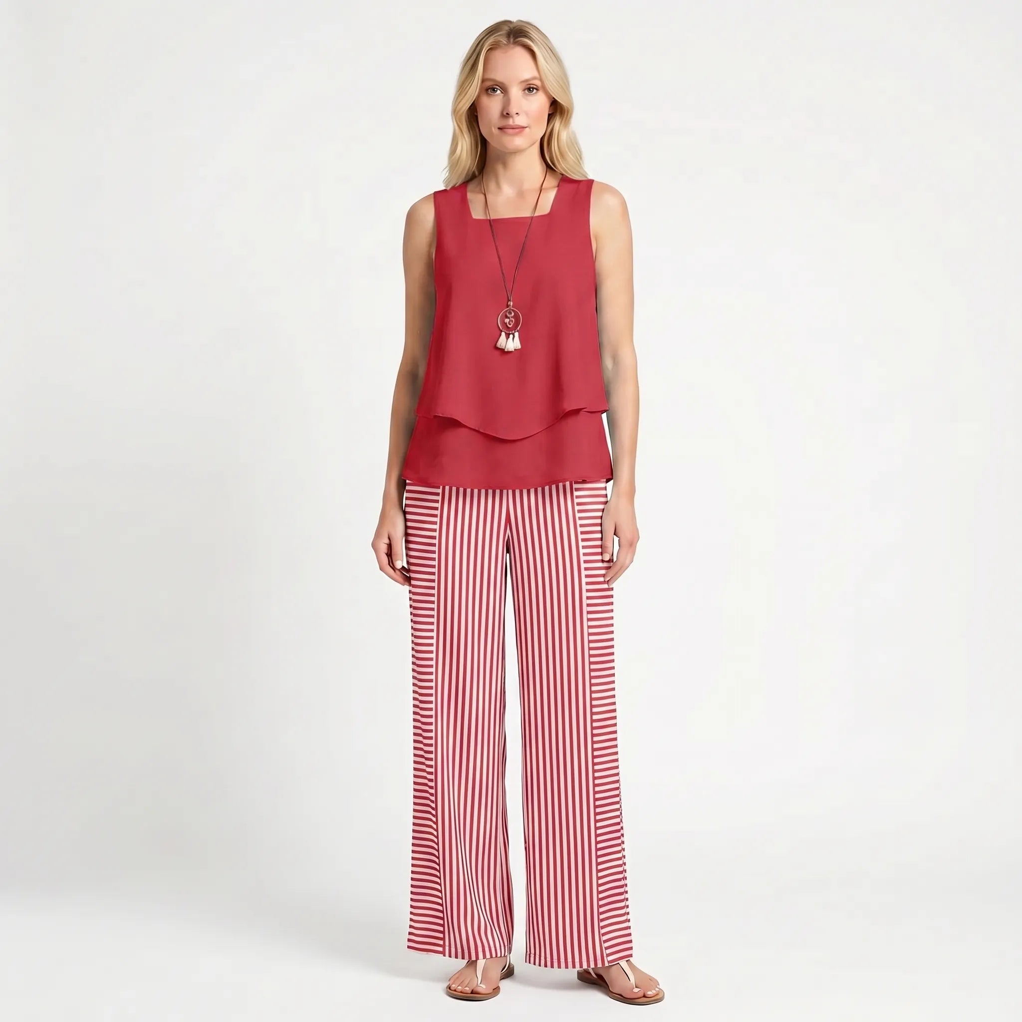 Women's Top and Wide Leg Pants Set
