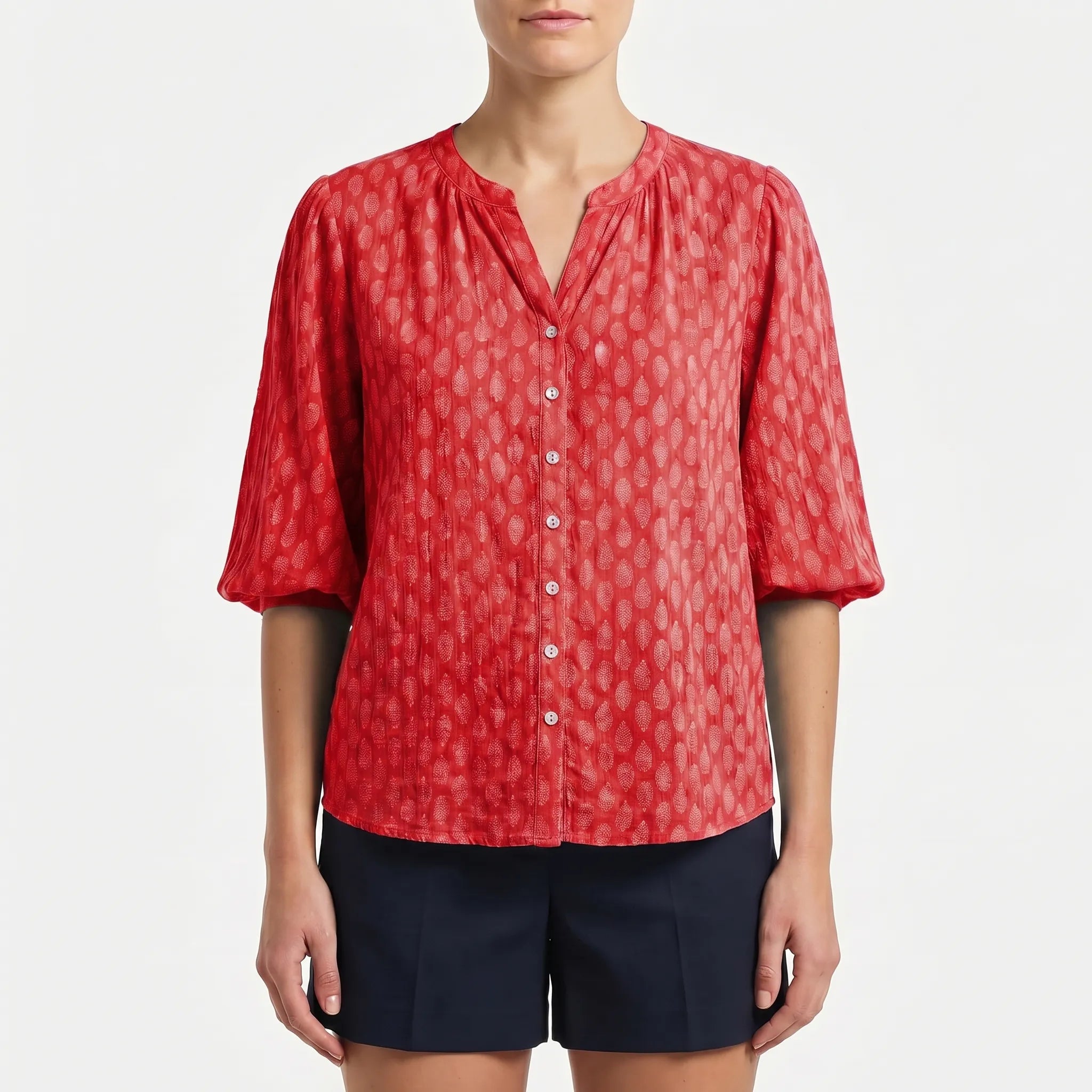 Printed Button Down Blouse