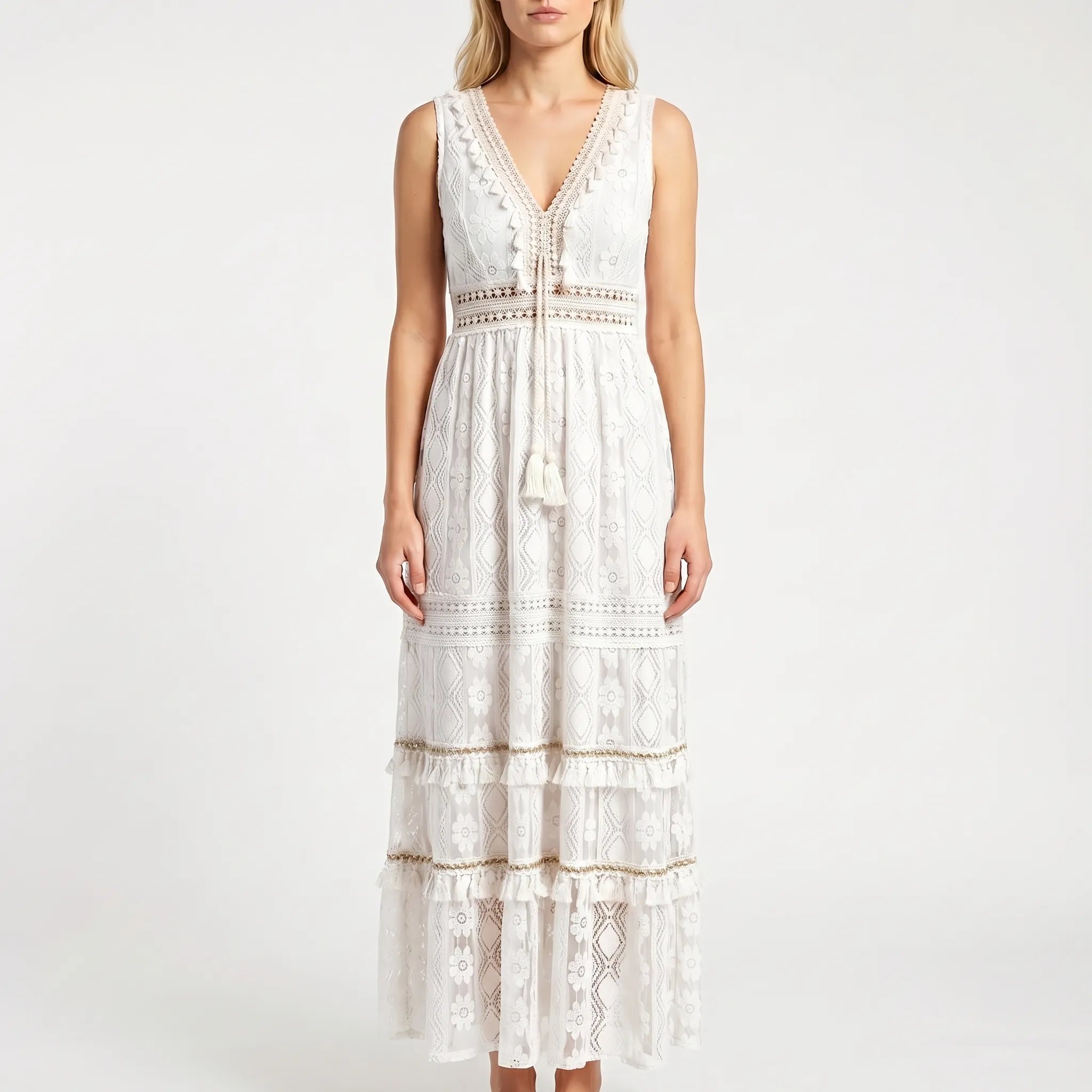 Boho V-Neck Maxi Dress
