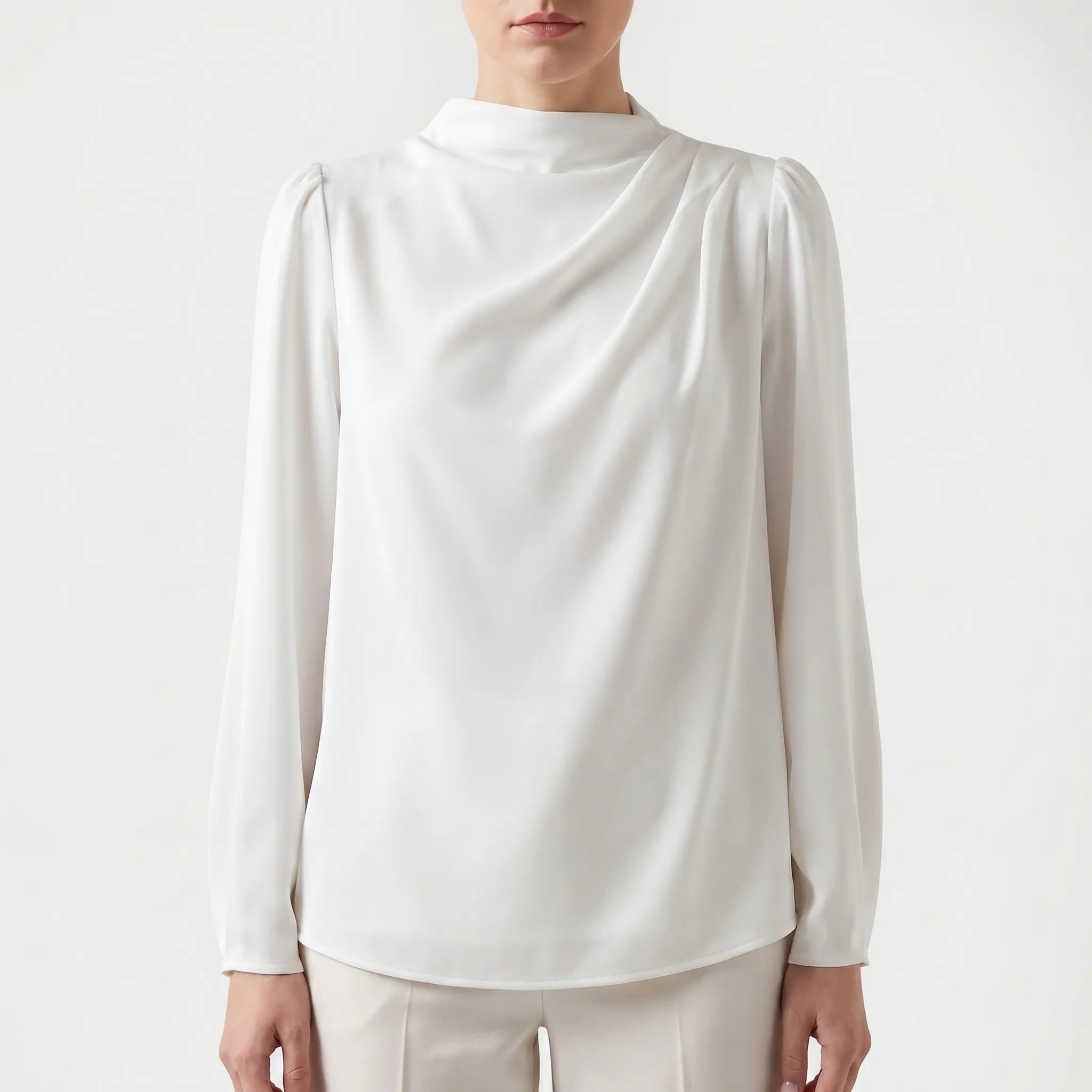 Satin Draped Blouse