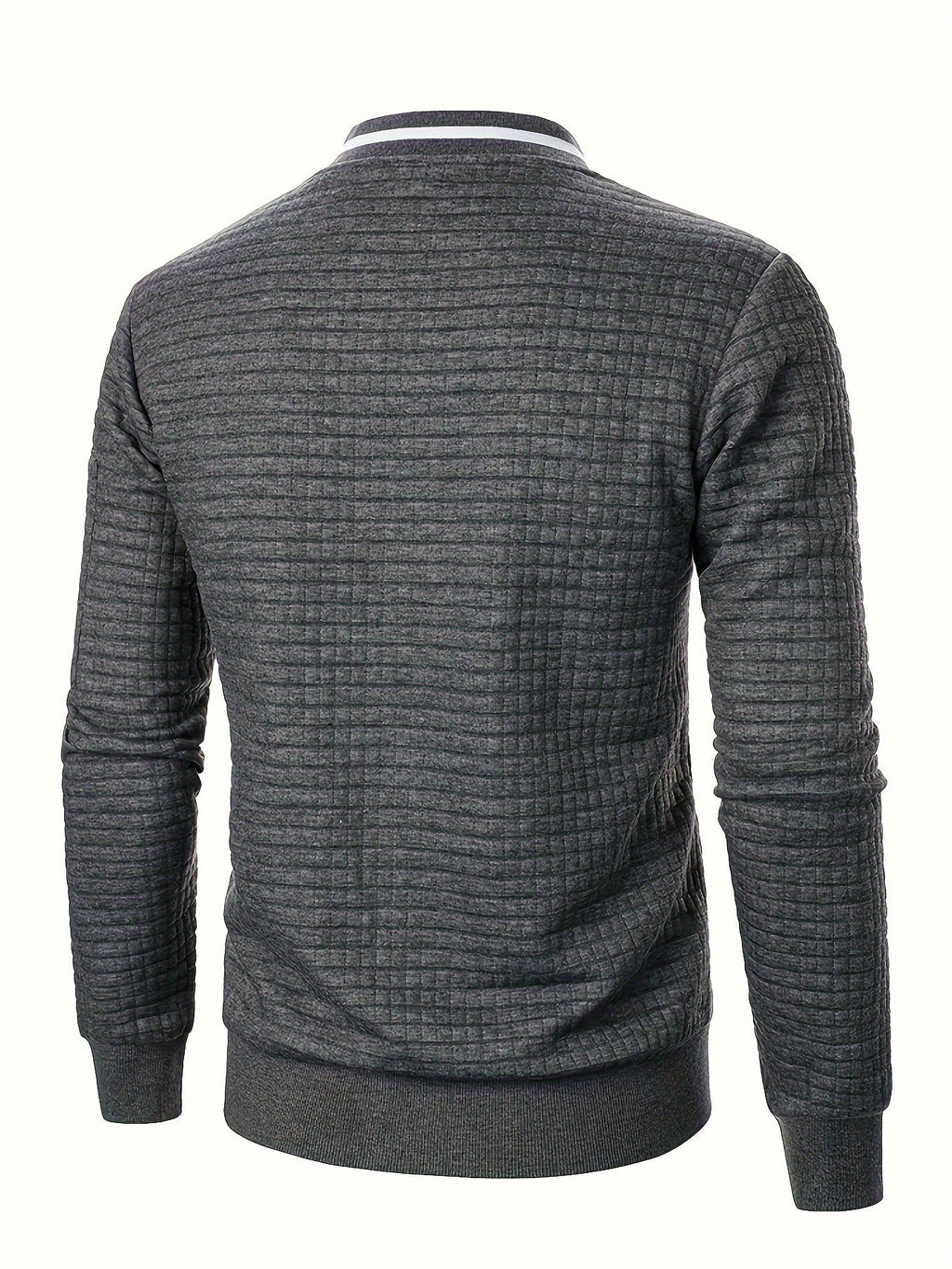 Men's Textured Zip-Up Bomber Jacket