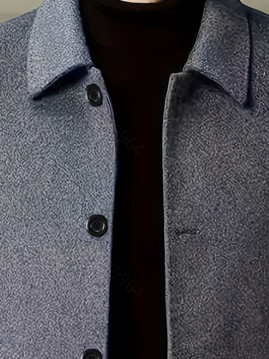 Men's Refined Single-Breasted Overcoat with Side Pockets - Green