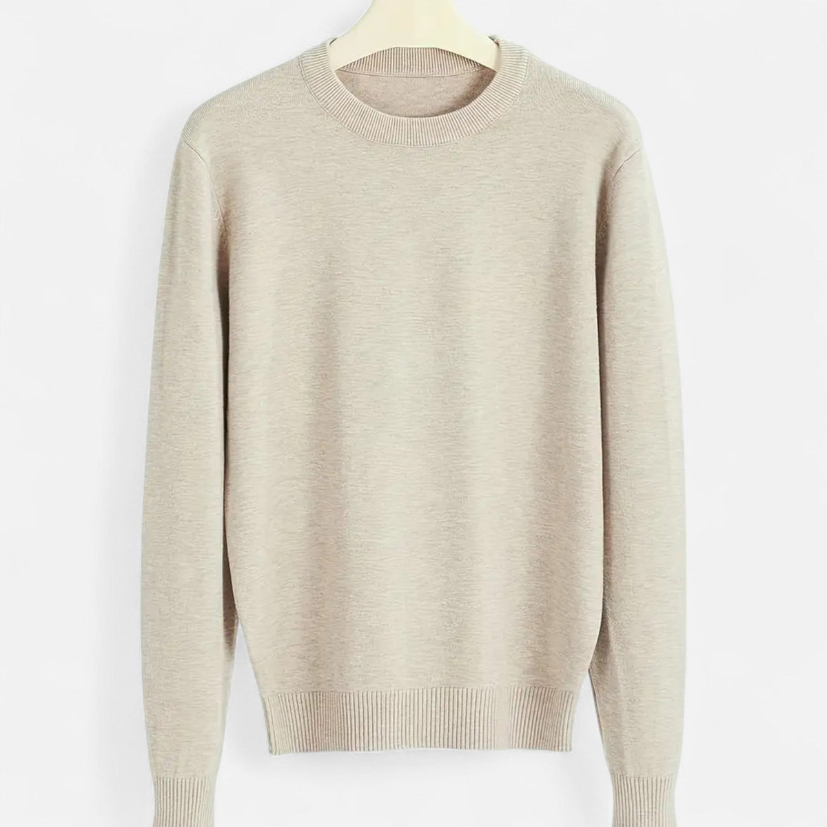 Men's Slim-Fit Round Neck Ribbed Sweater