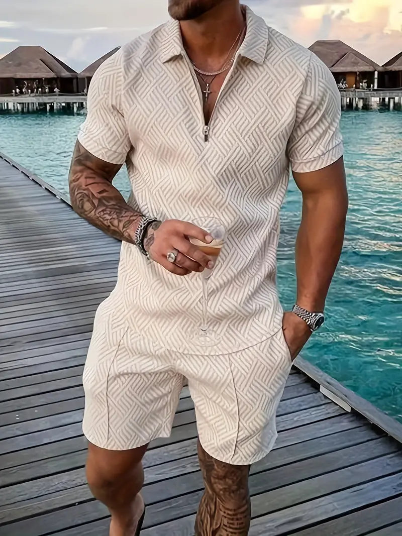 Men’s Cotton Blend Two-Piece Casual Set