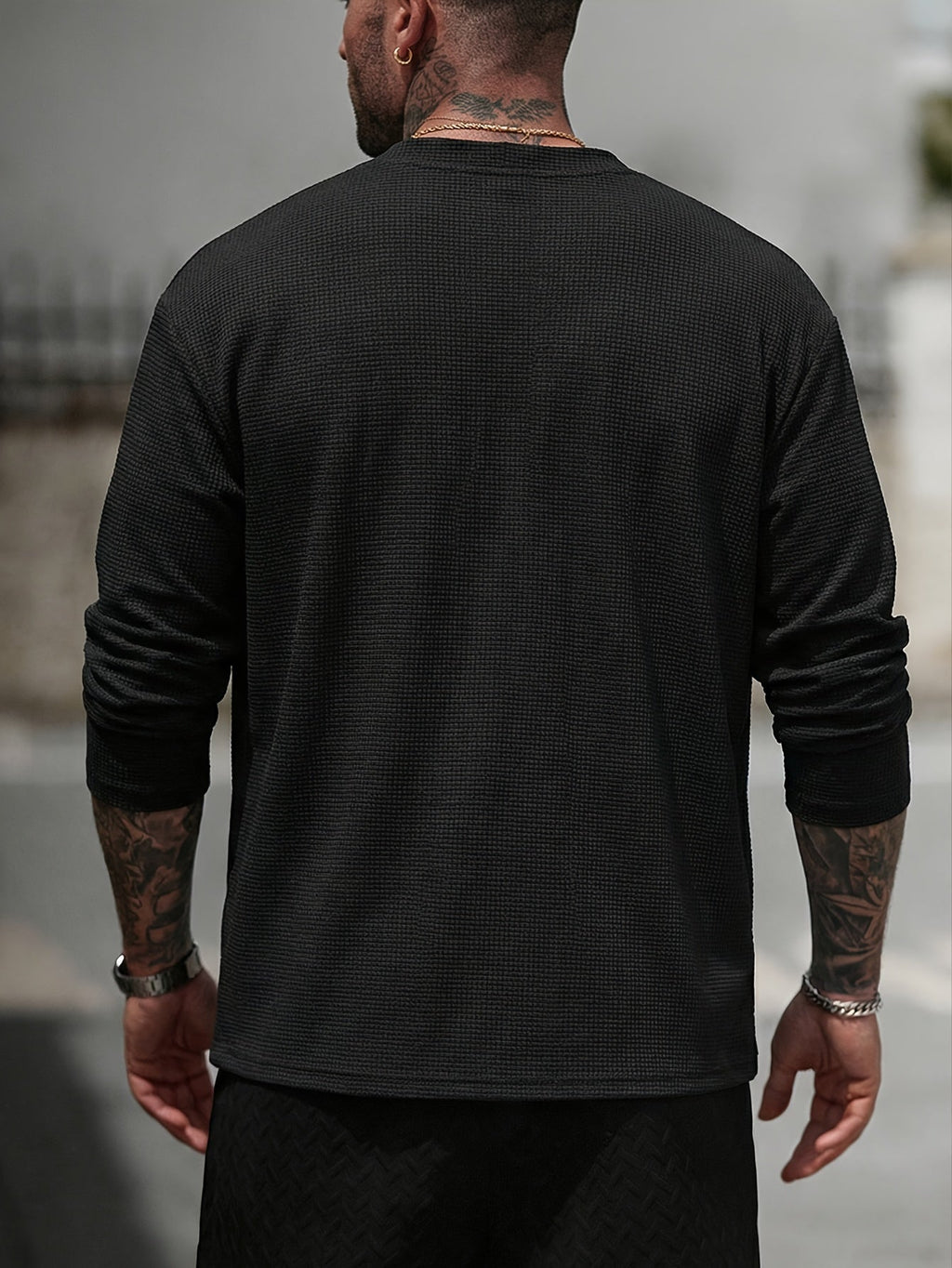 Men's Open-Front Textured Cardigan - Gray