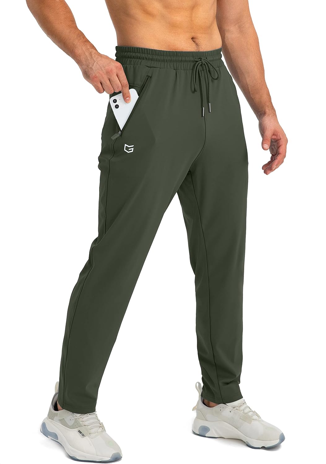 Men's Tapered Stretch Joggers - Army Green