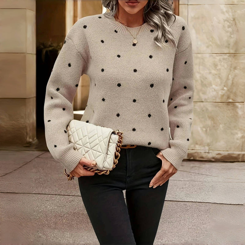 Women's Dot Print Lightweight Knit Sweater
