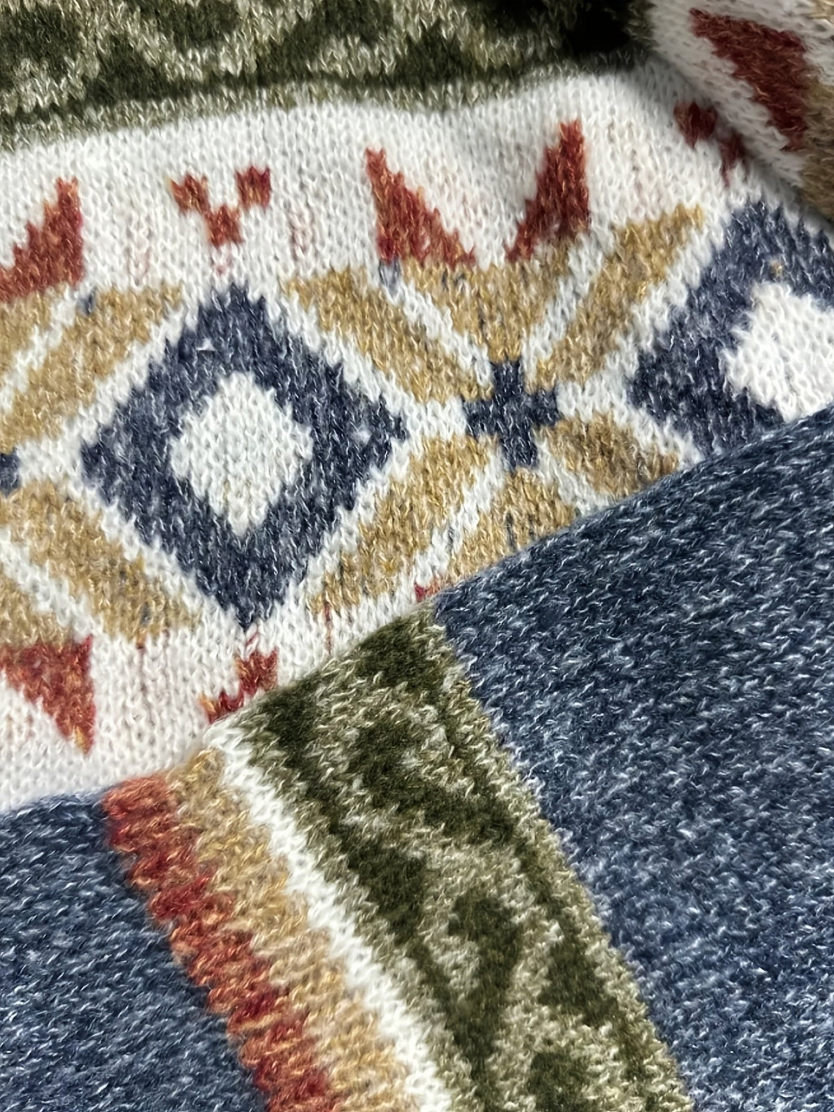 Women's Geometric Yoke Button-Front Cardigan