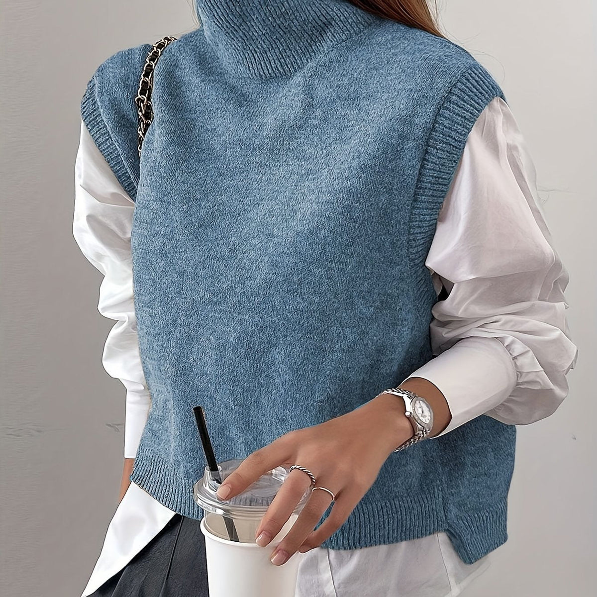 Women's High-Neck Sweater Vest