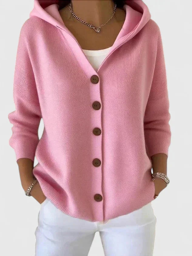 Women's Hooded Button-Up Cardigan