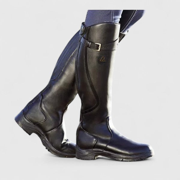 Women's Structured Boots with Buckle Accent
