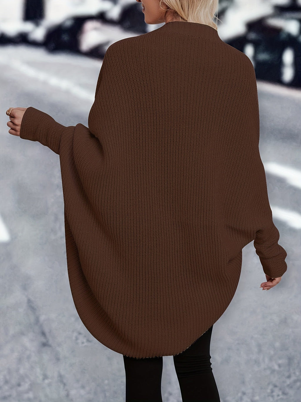 Women's Longline Draped Christmas Cardigan