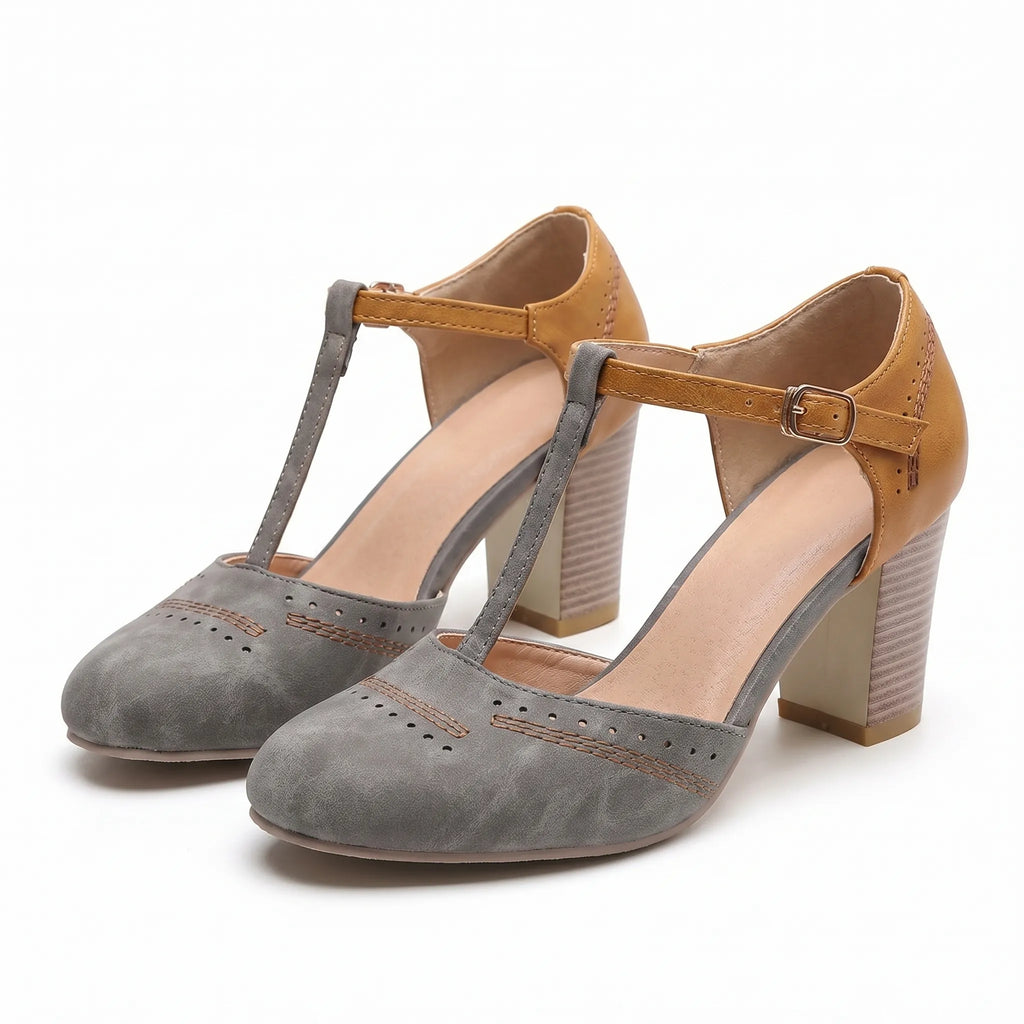 T Strap Block Heels