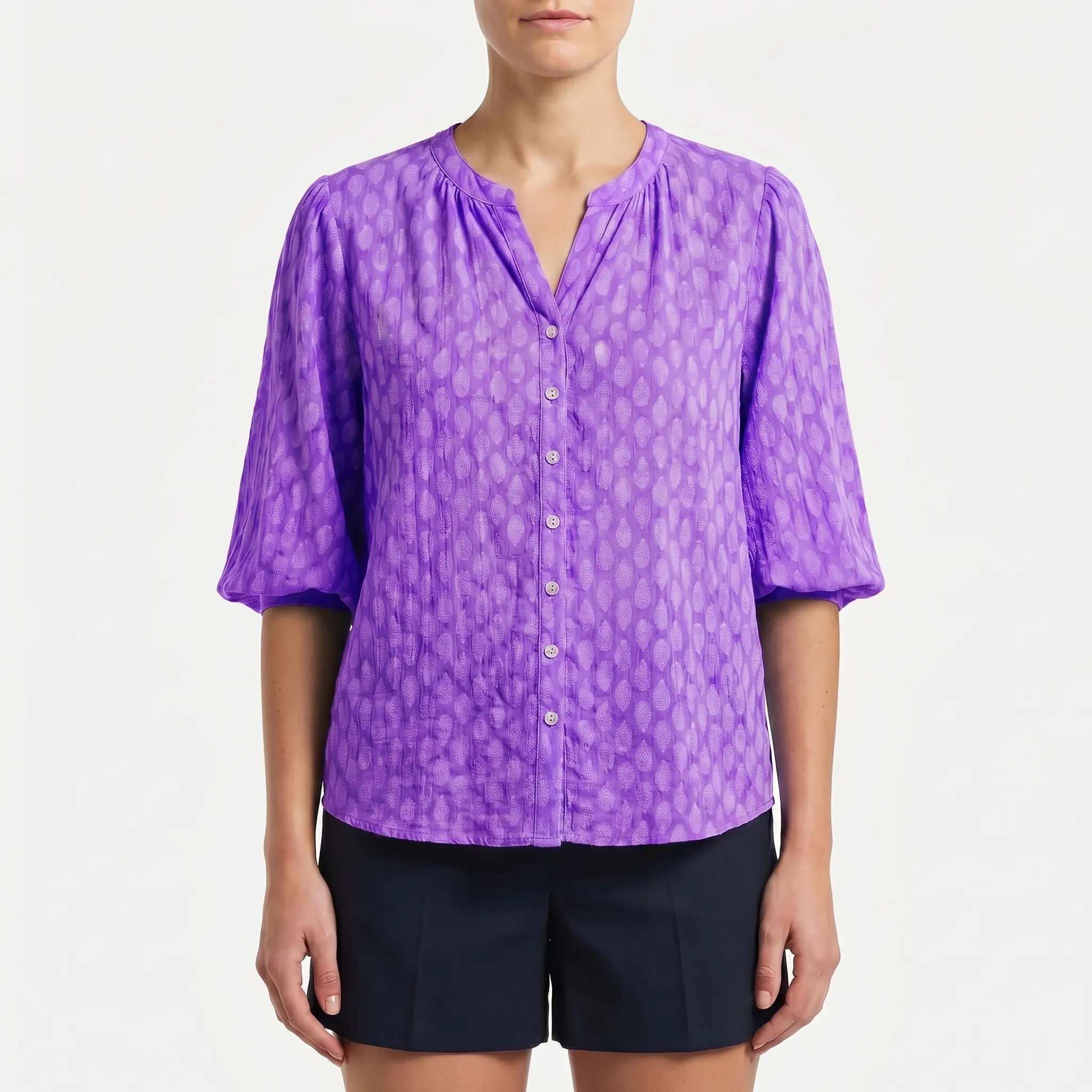 Printed Button Down Blouse