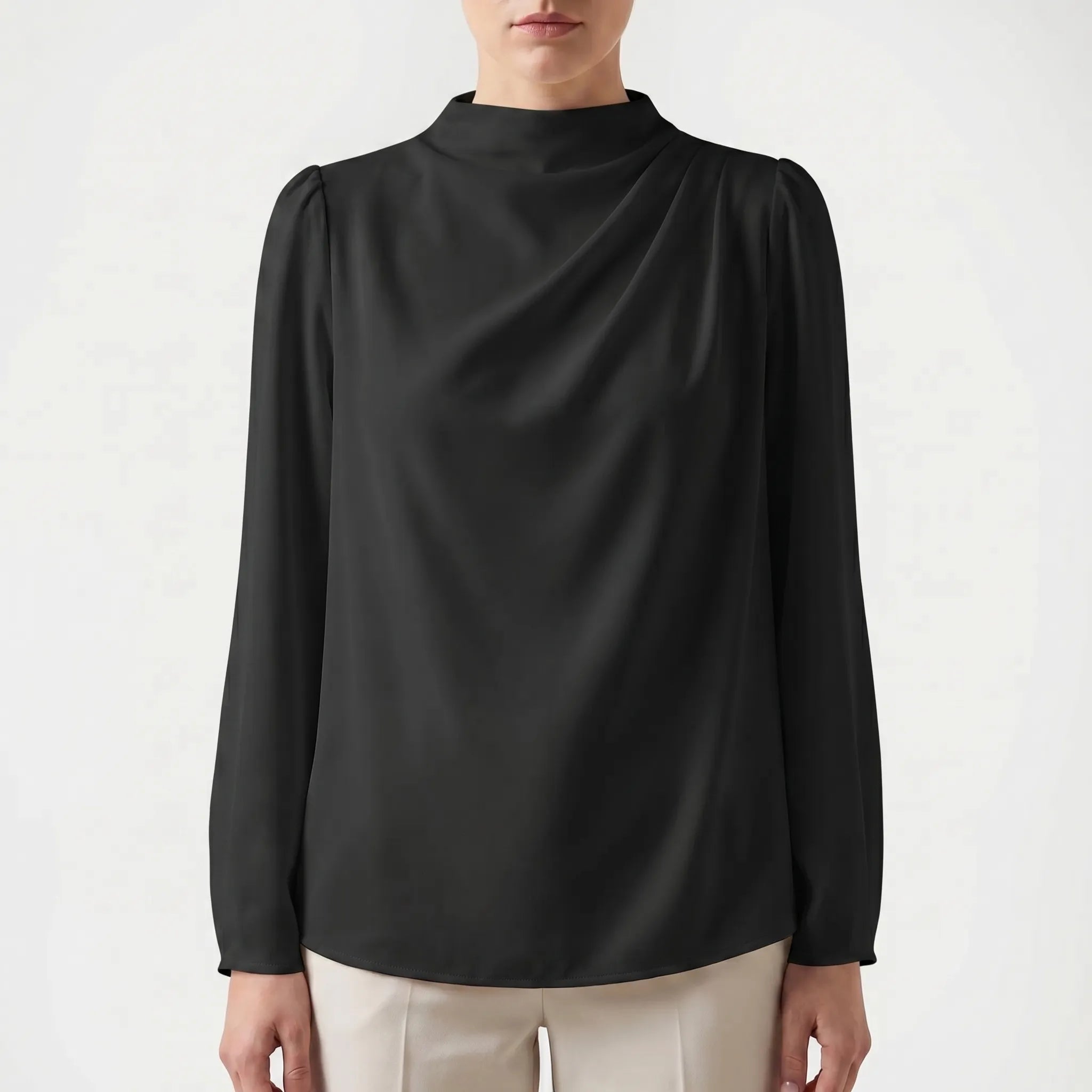 Satin Draped Blouse