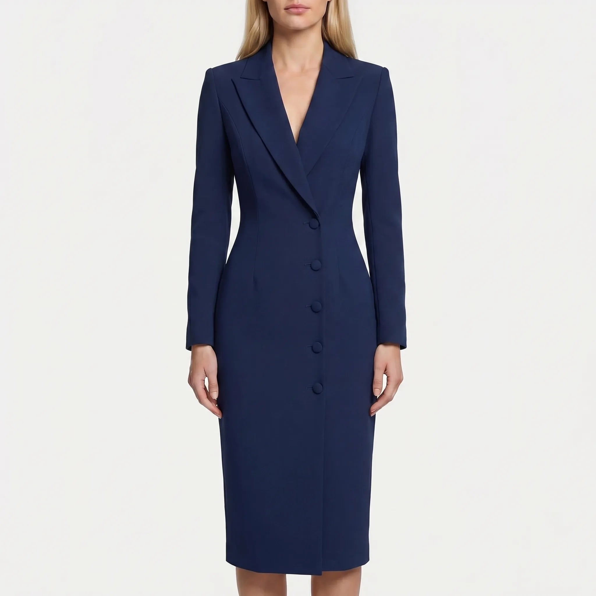 Women's Long Sleeve Blazer Dress - Bodycon Midi for Work
