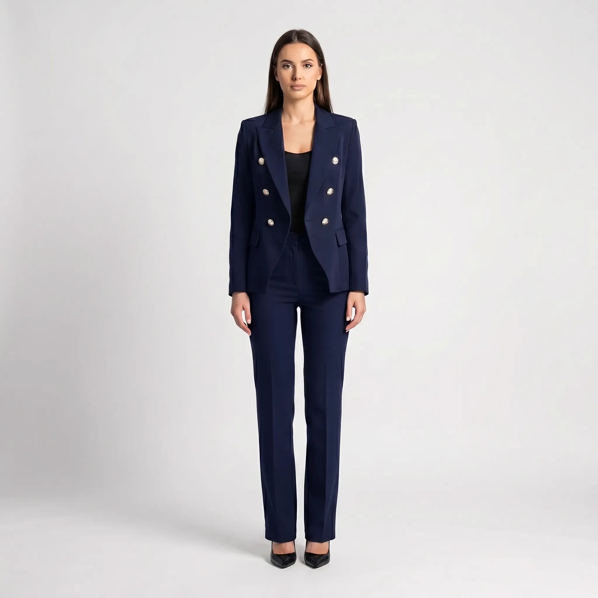 Women's Tailored Blazer and Pants 2 Piece Suit Set