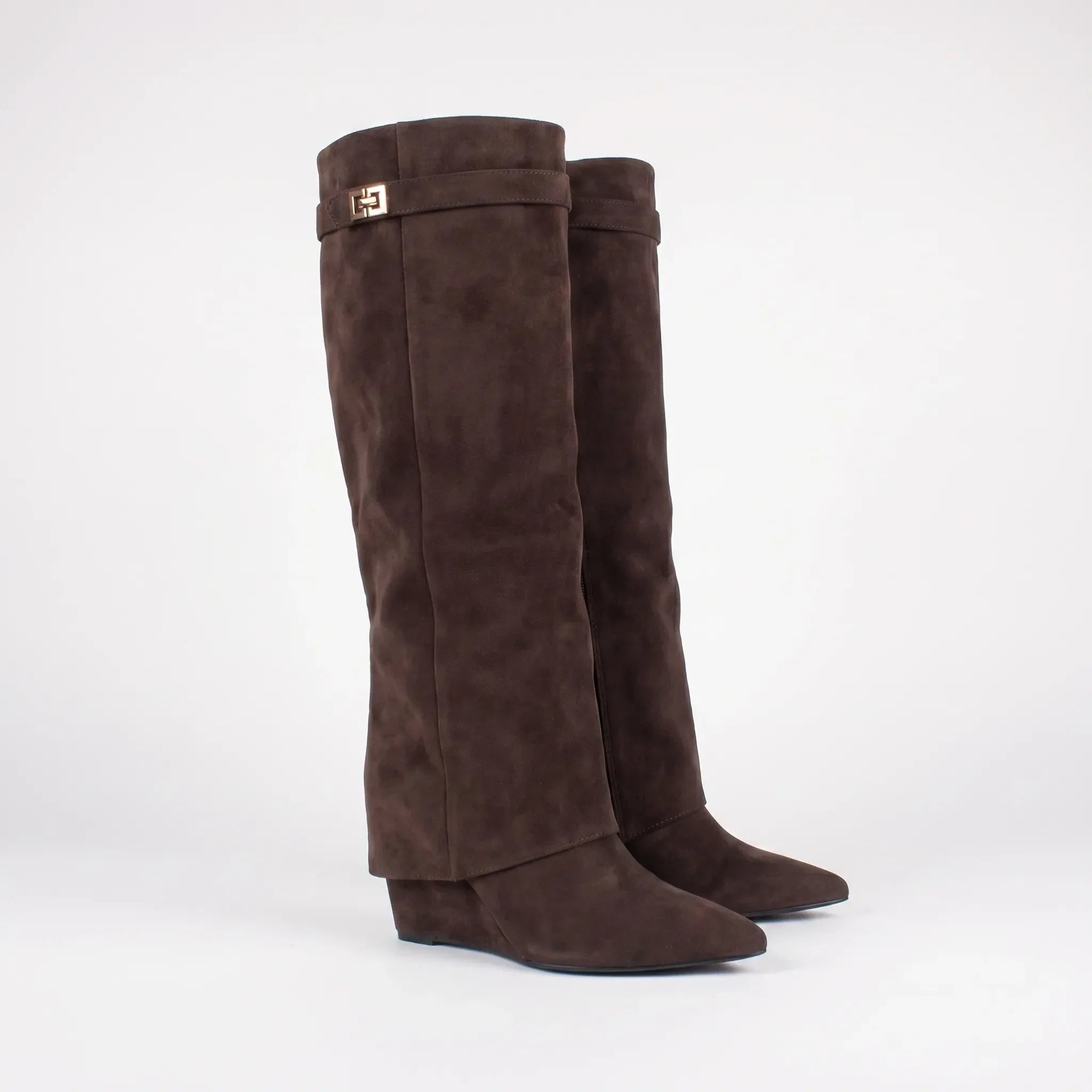 Fold Over Cuff Knee High Boots