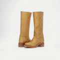 Square Toe Leather Knee High Boots