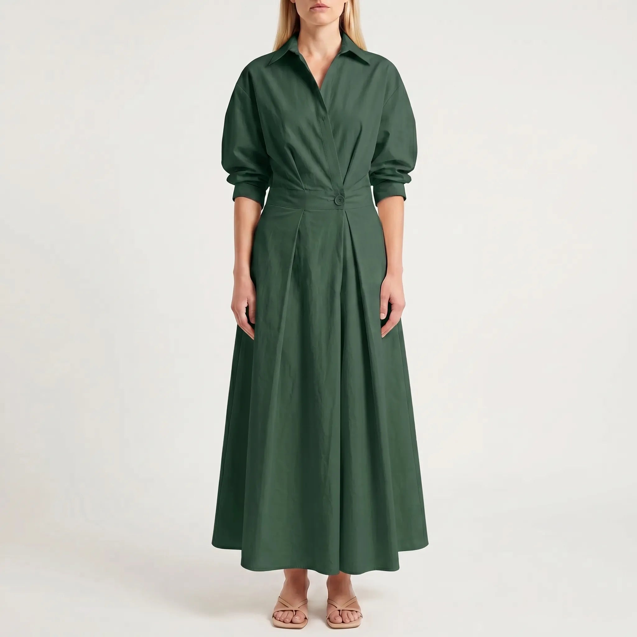 Collared Shirt Maxi Dress