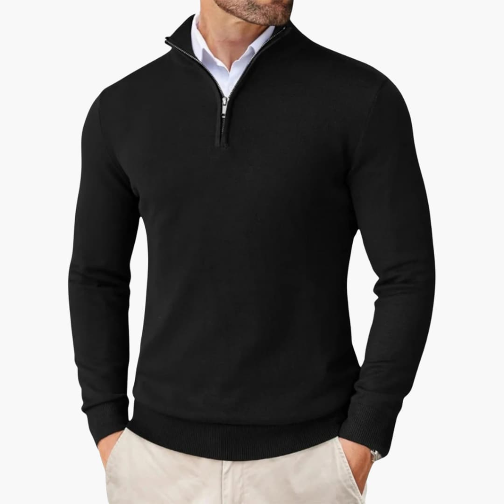 Men's Smooth Knit Quarter-Zip Pullover Top