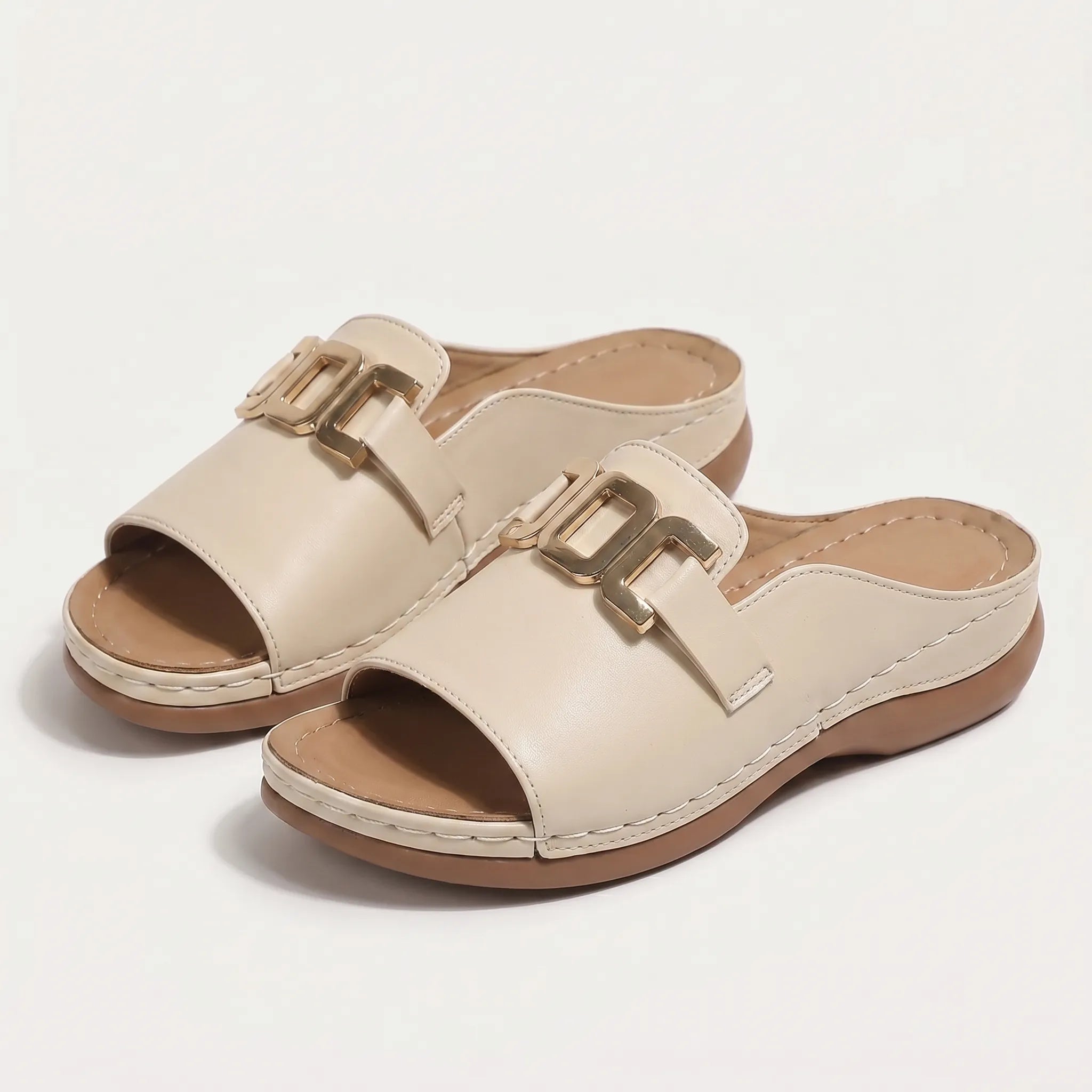 Chain Detail Slide Sandals