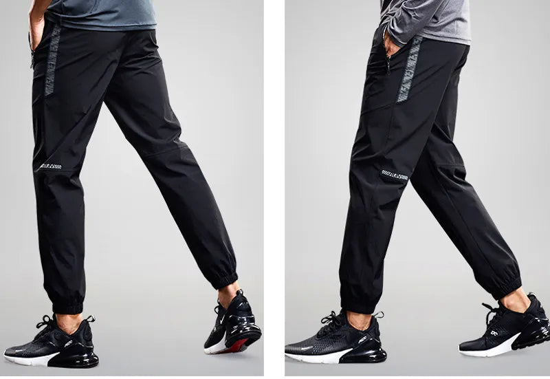 Men's Quick-Dry Tapered Jogger Pants with Zip Pockets