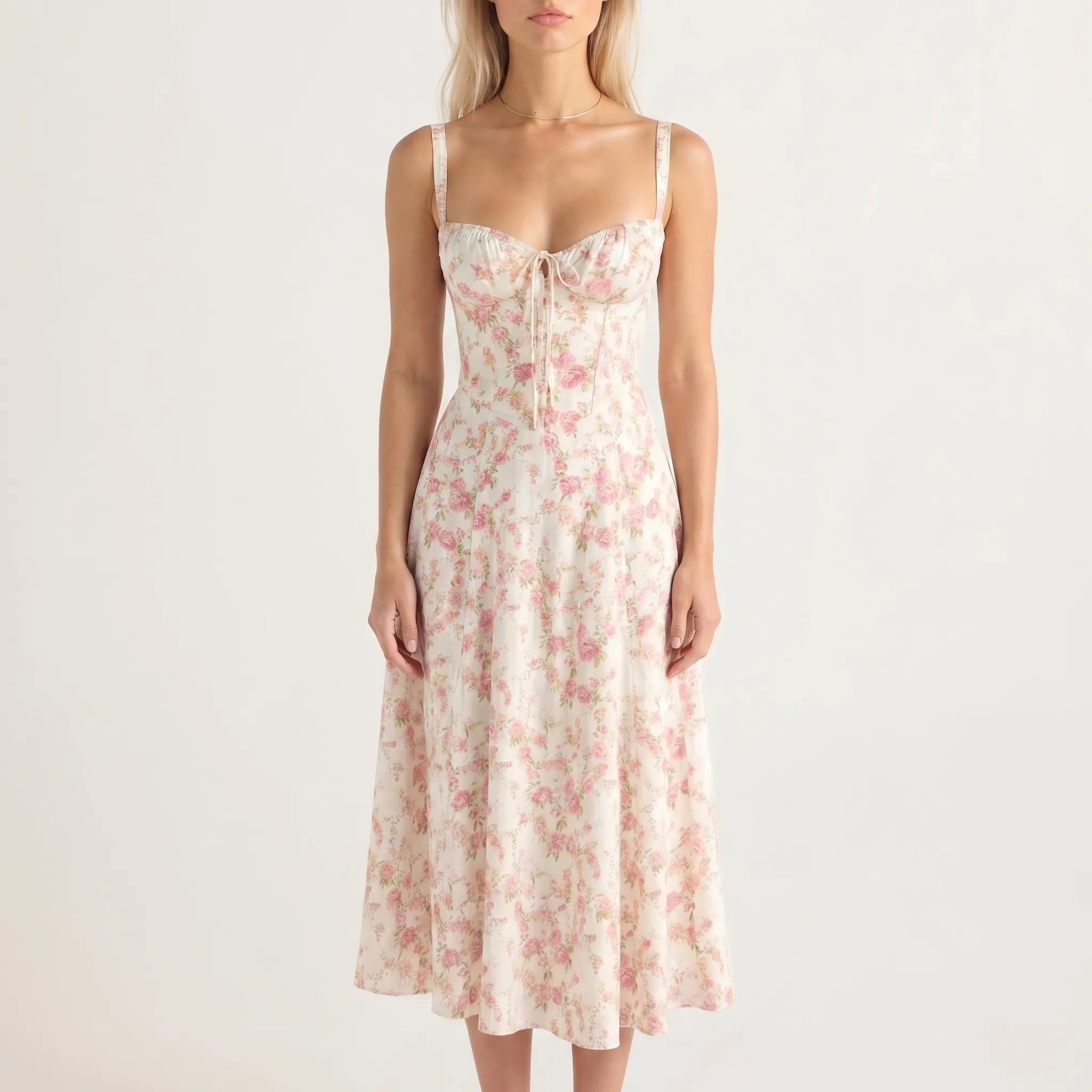 Floral Corset Midi Dress