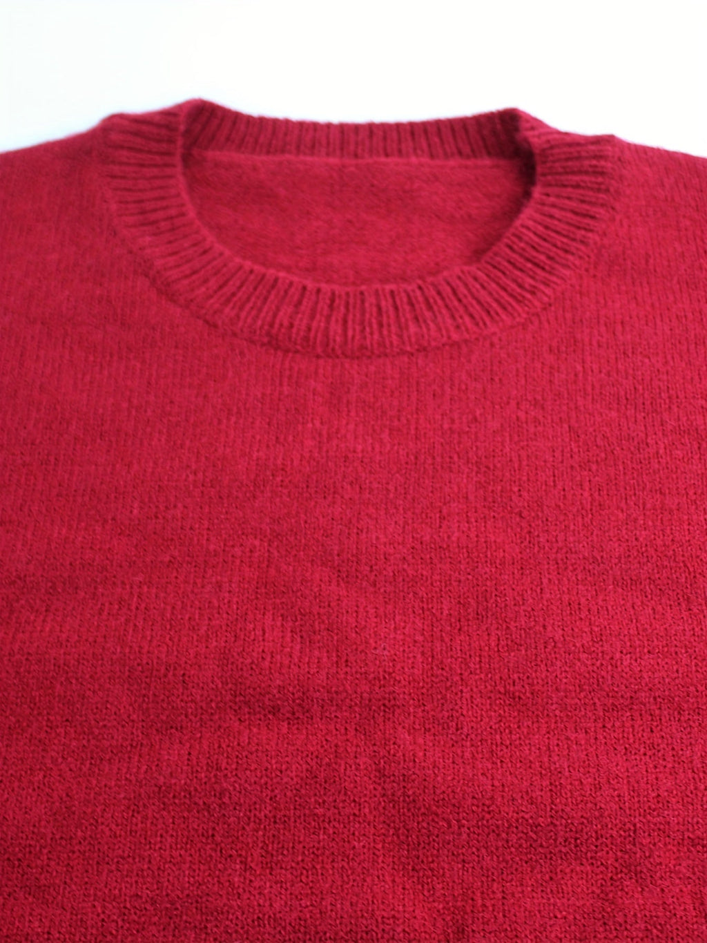 Women's Ribbed Round Neck Sweater with Striped Cuffs