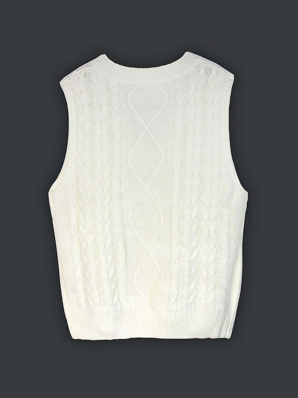 Women's Cable-Knit V-Neck Sweater Vest