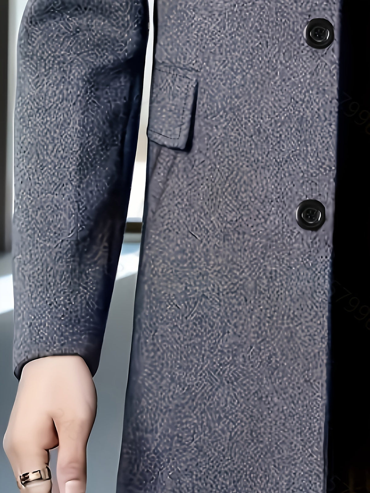 Men's Refined Single-Breasted Overcoat with Side Pockets - Red