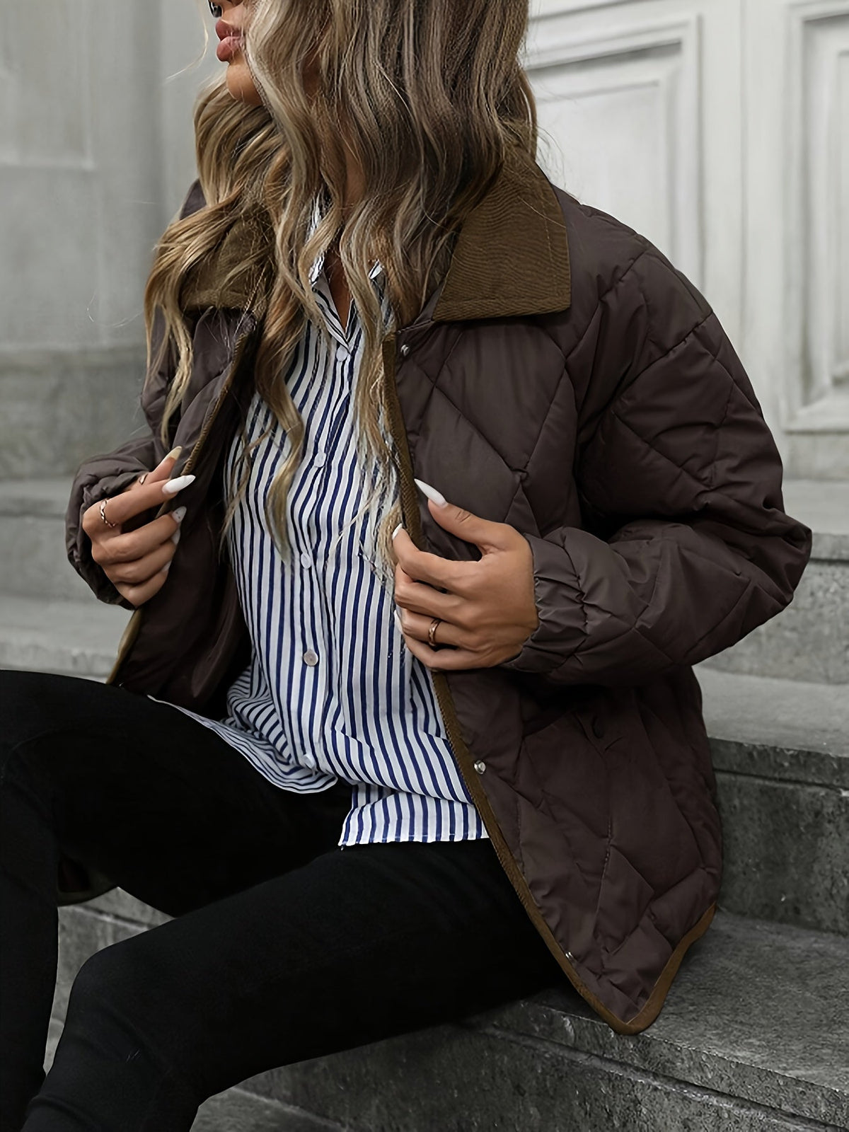 Women's Diamond-Quilted Padded Jacket