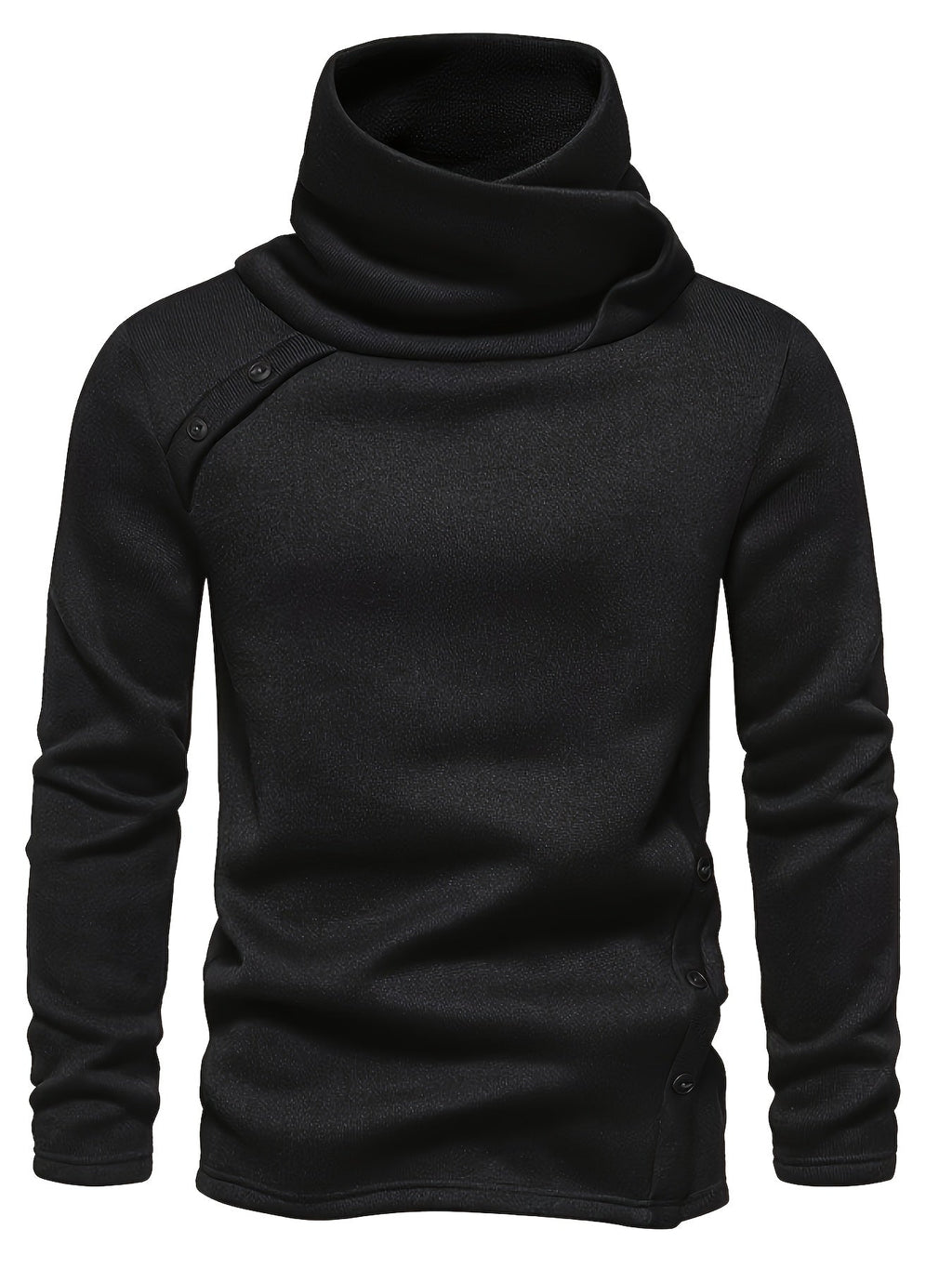 Women's Slouchy Collar Sweater with Button Accents