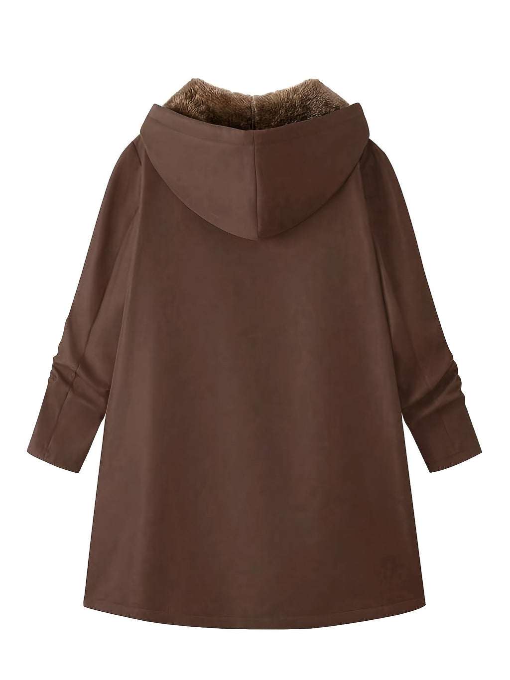 Women's Plush Lined Longline Hooded Zip Coat