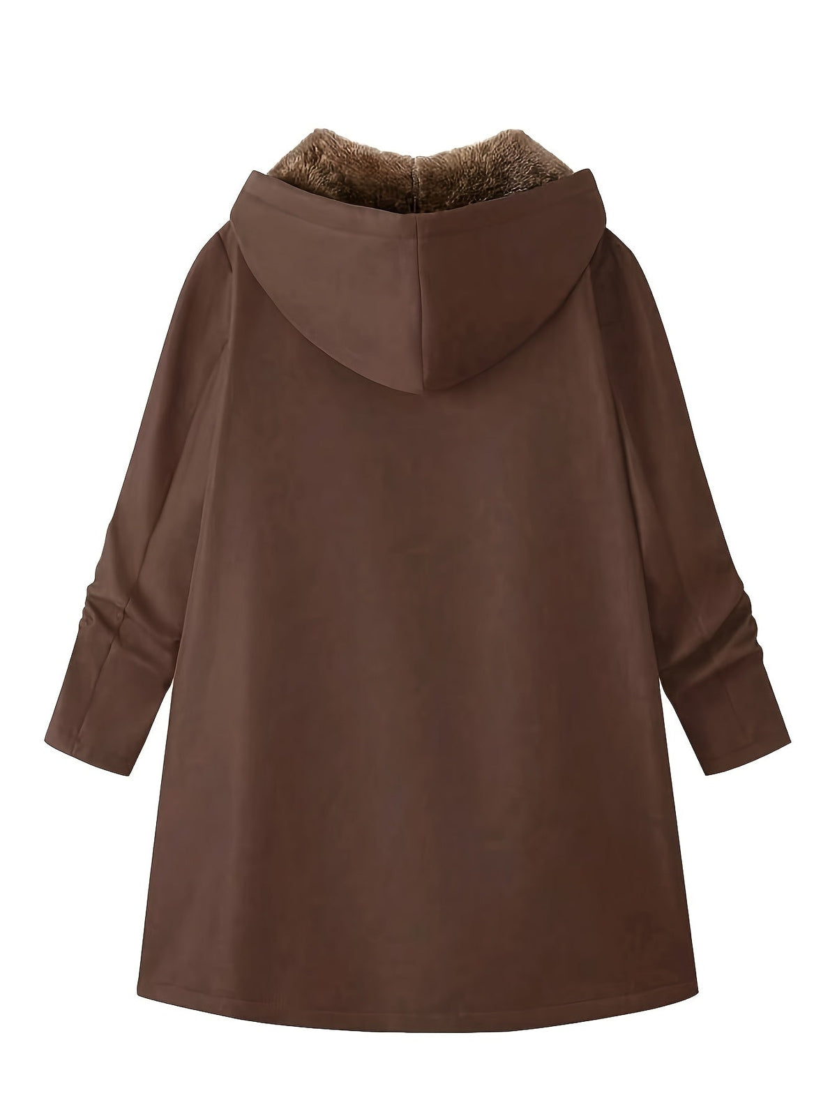 Women's Plush Lined Longline Hooded Zip Coat