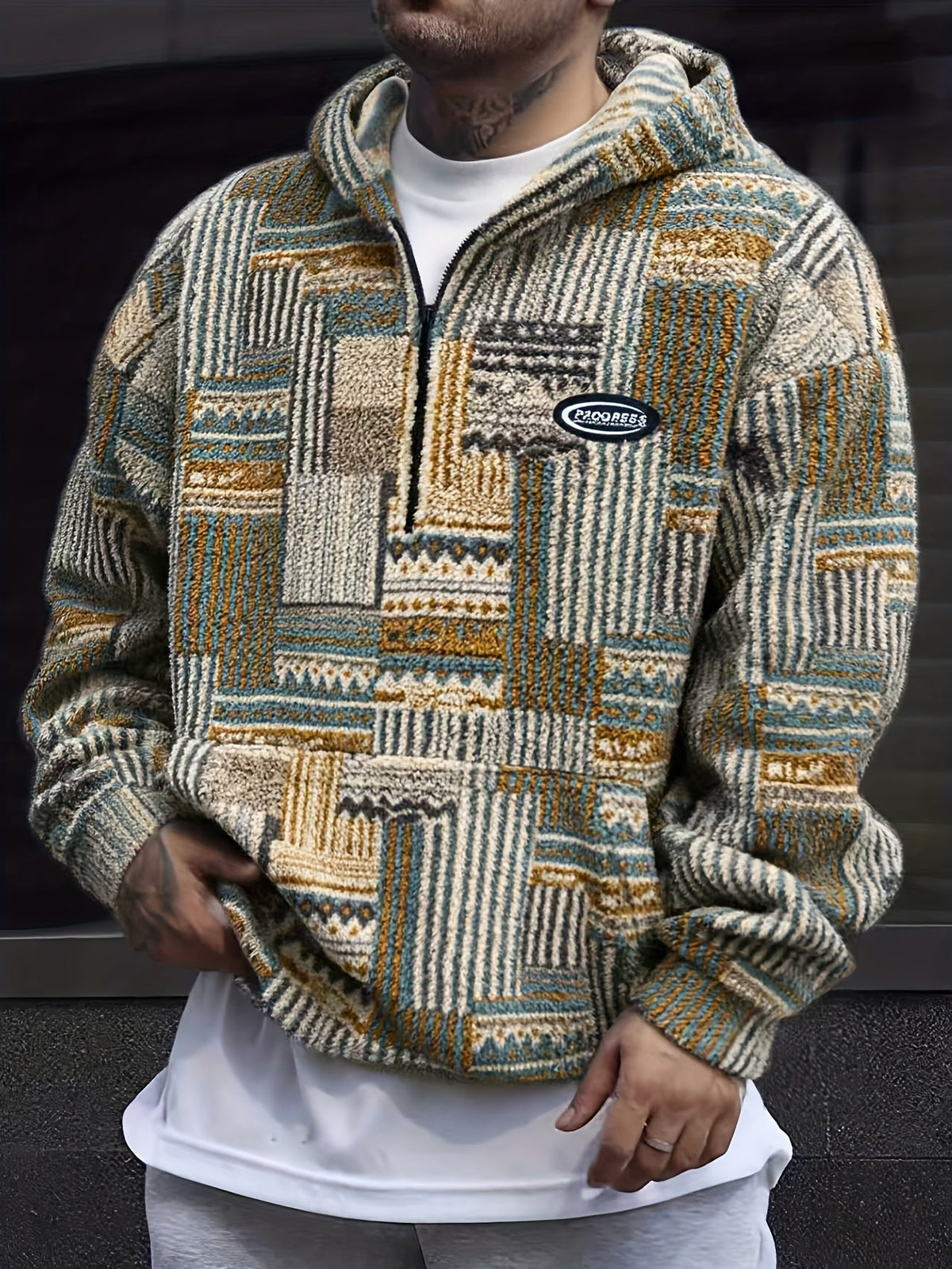 Women's Patterned Plush Quarter-Zip Pullover