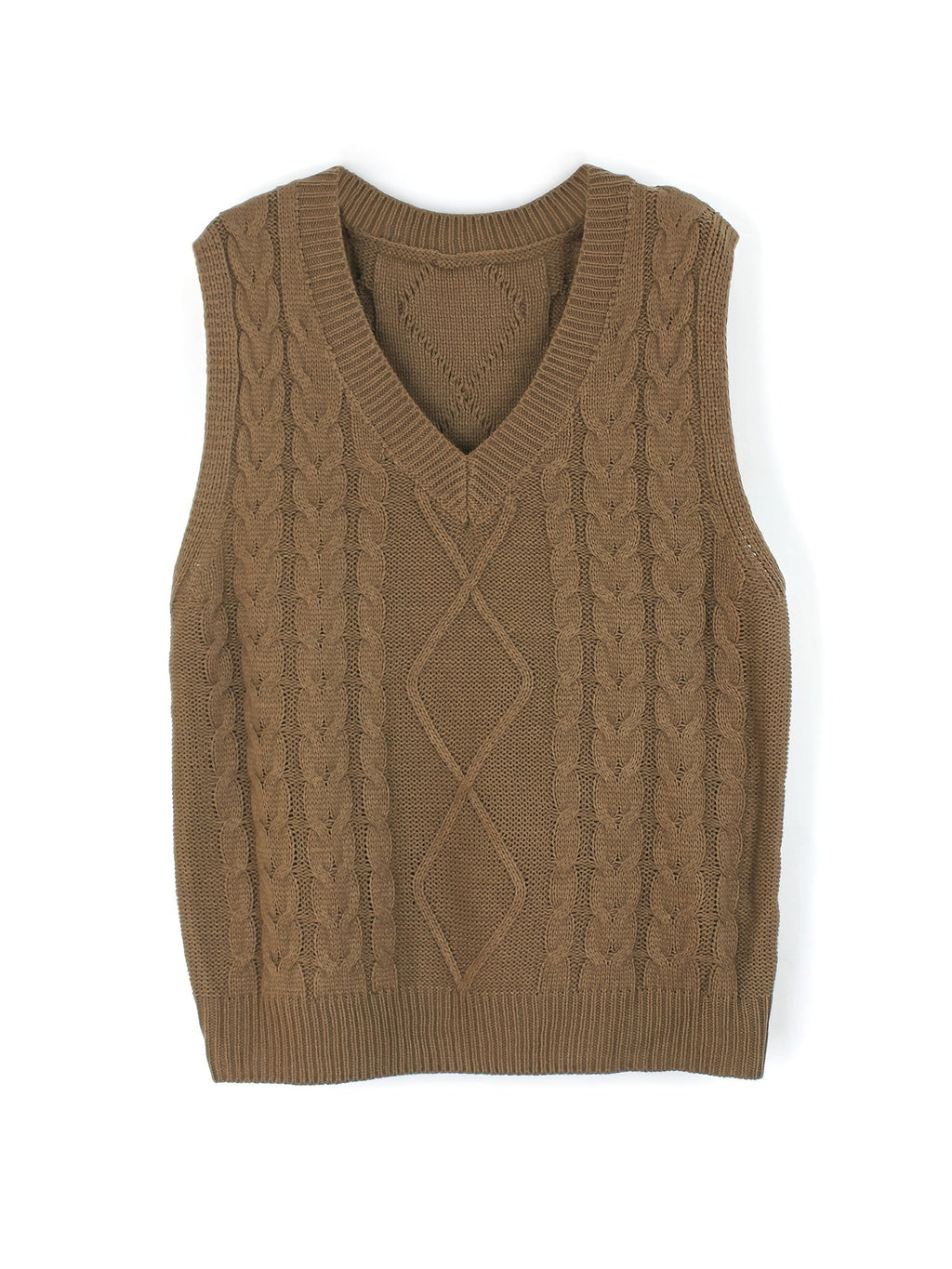 Women's Cable-Knit V-Neck Sweater Vest