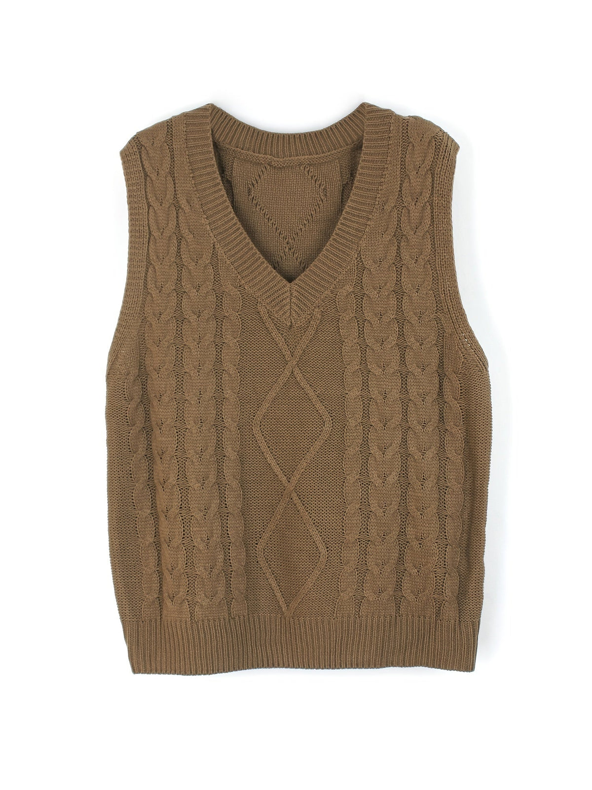 Women's Cable-Knit V-Neck Sweater Vest