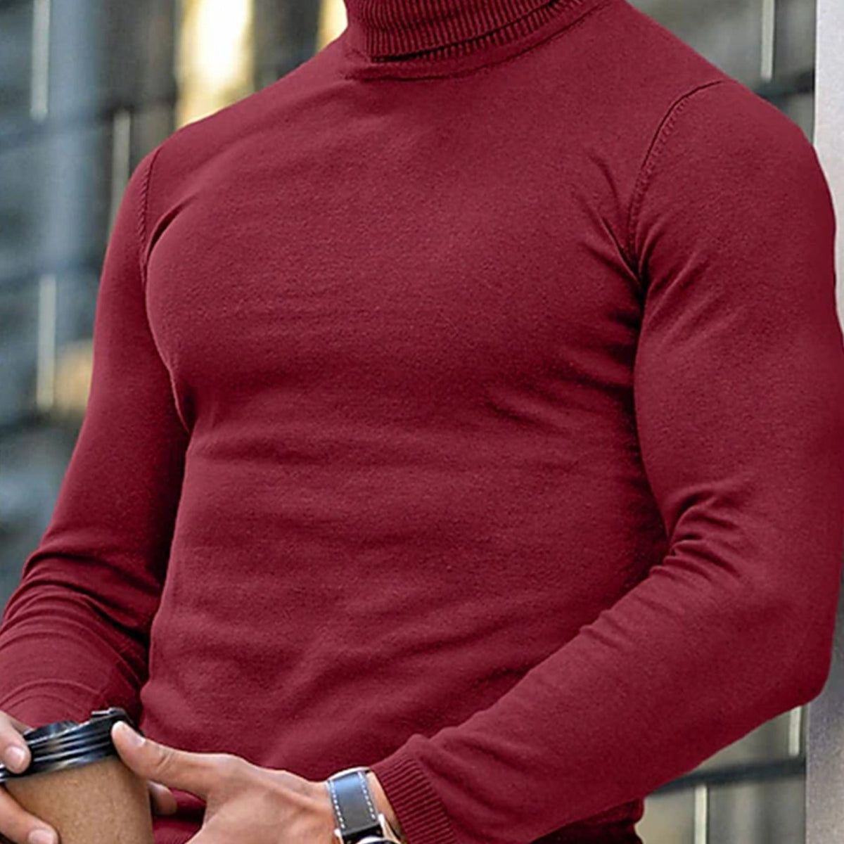 Men's High Neck Tailored Turtleneck Sweater