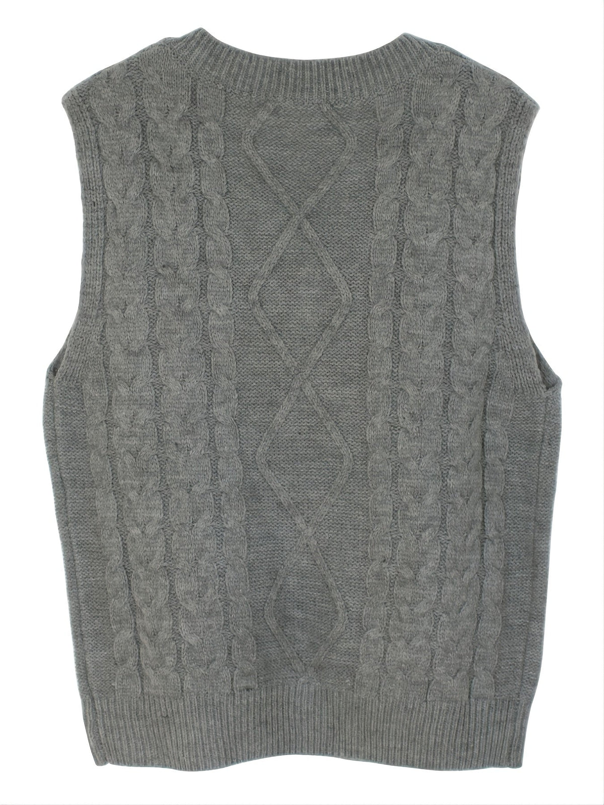 Women's Cable-Knit V-Neck Sweater Vest - Milky White