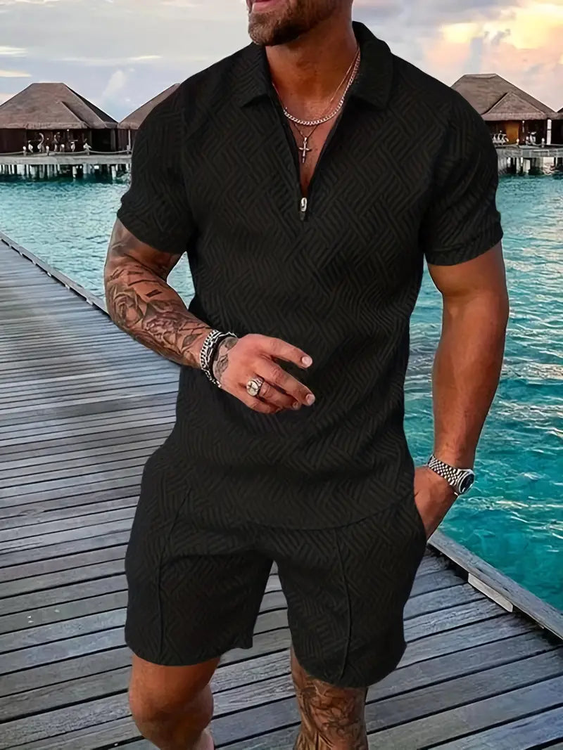 Men’s Cotton Blend Two-Piece Casual Set