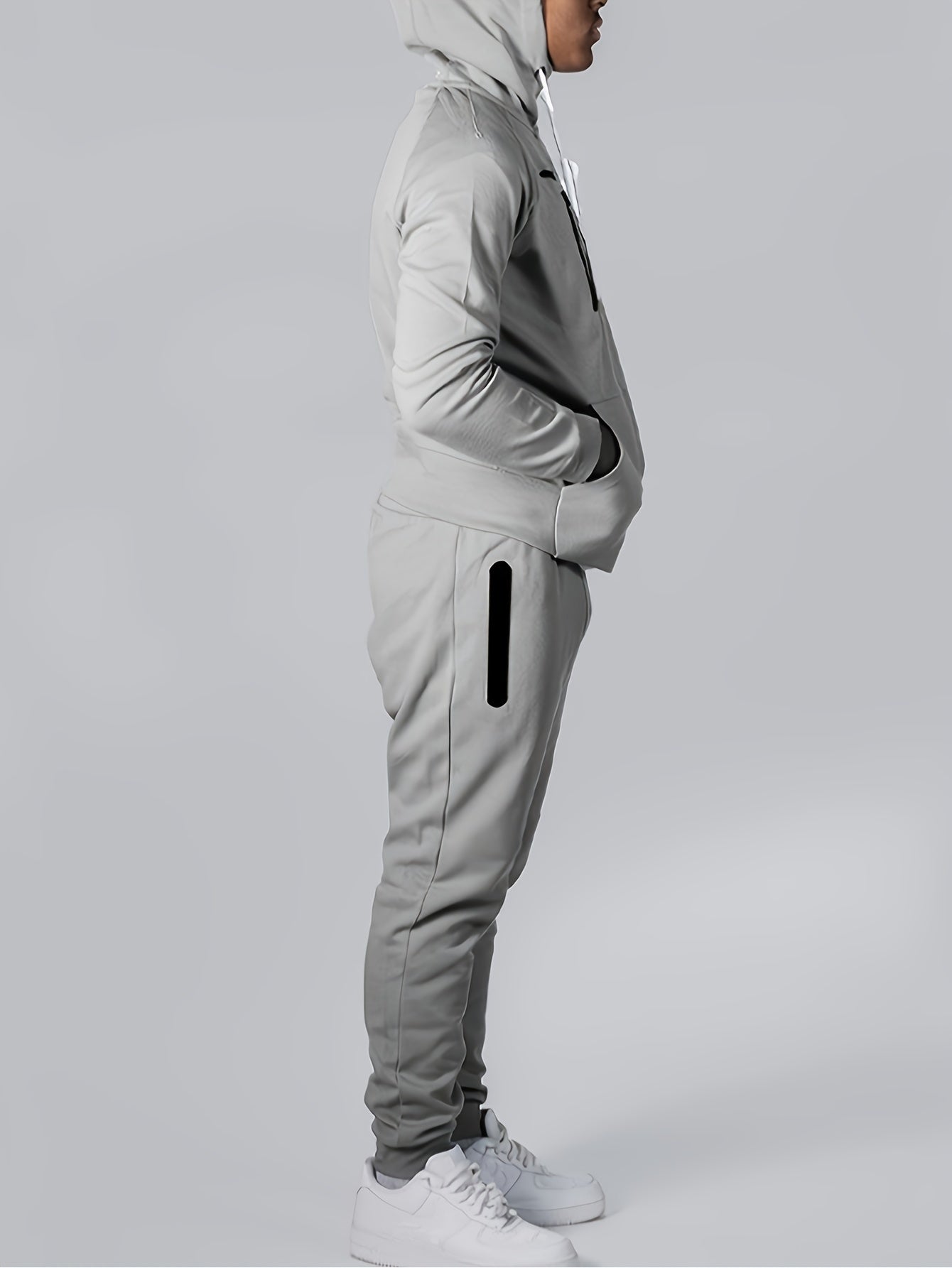 Men's Loose Fit Hooded Tracksuit Two-Piece Set