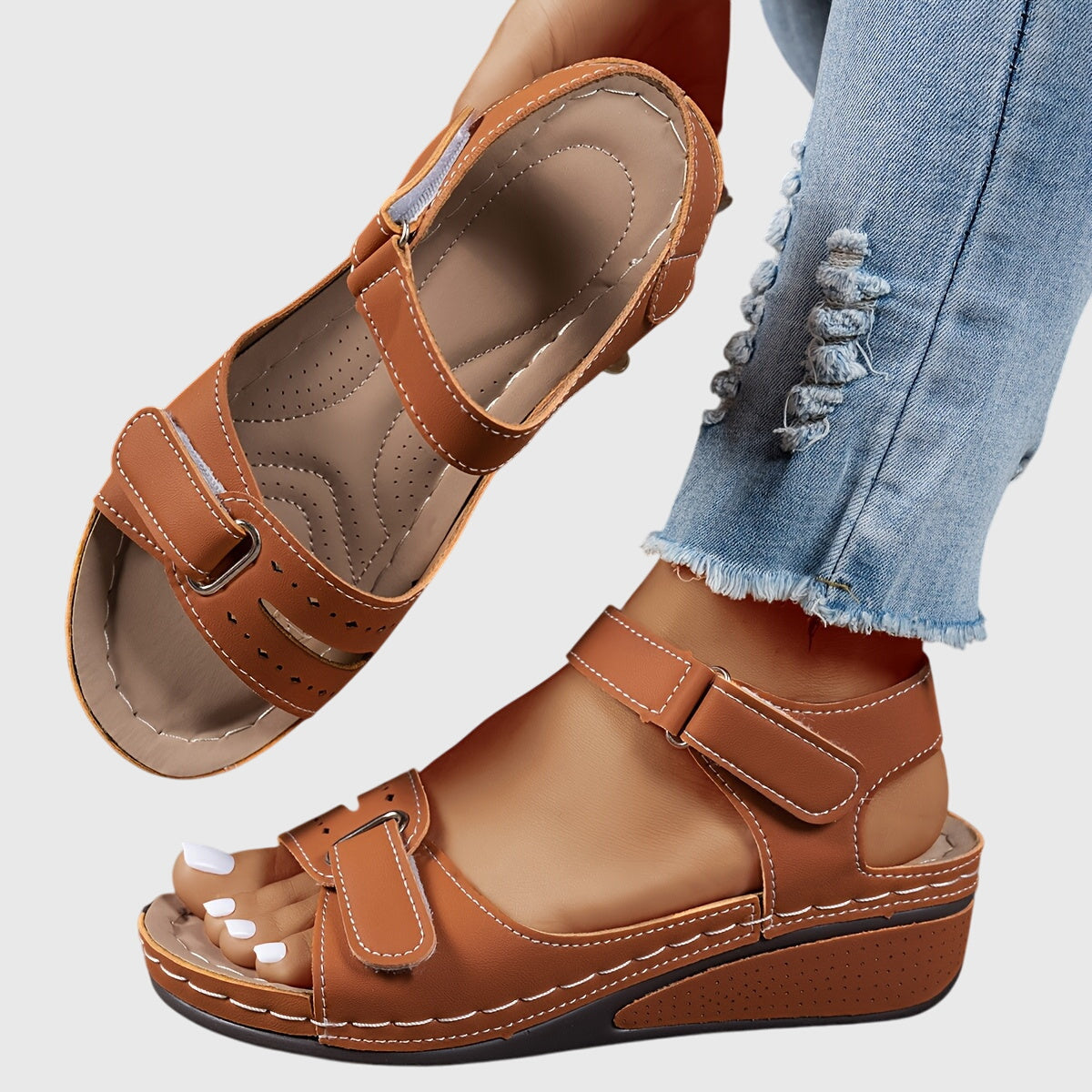 Women's Orthopedic Stretch Comfort Sandals - Brown