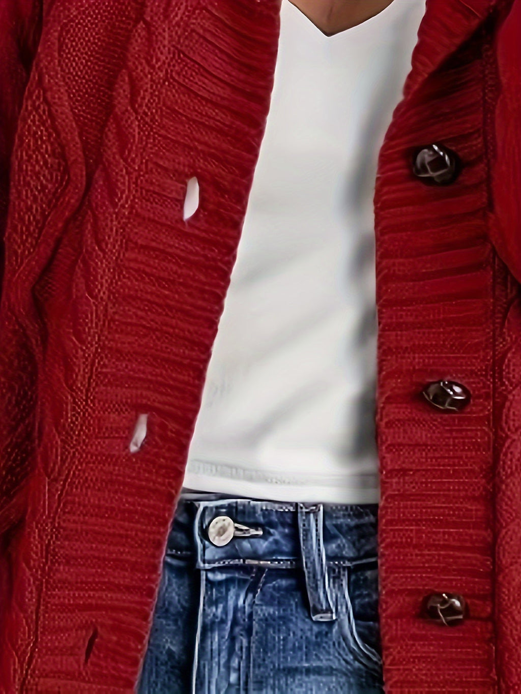 Women's Plush-Lined Hooded Button Cardigan