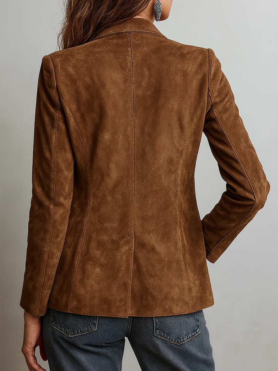 Women's Button-Down Suede Blazer