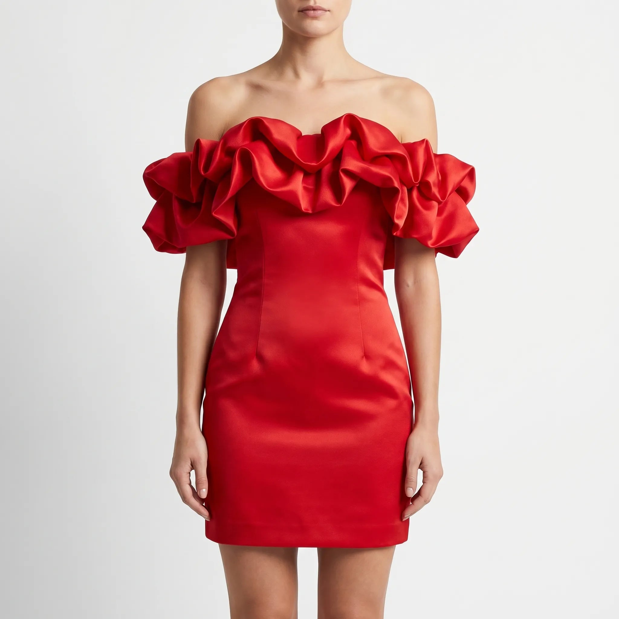 Off-Shoulder Ruffle Mini Dress