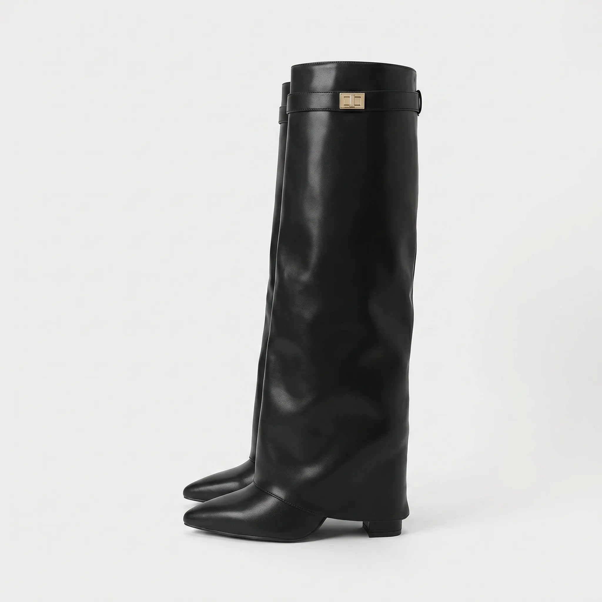 Fold Over Cuff Knee High Boots